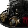 Gothic Metal Gear Hat Costume Accessory With Goggles and Rose Flower Long Veil Magicians Tall Hat for Theme Event