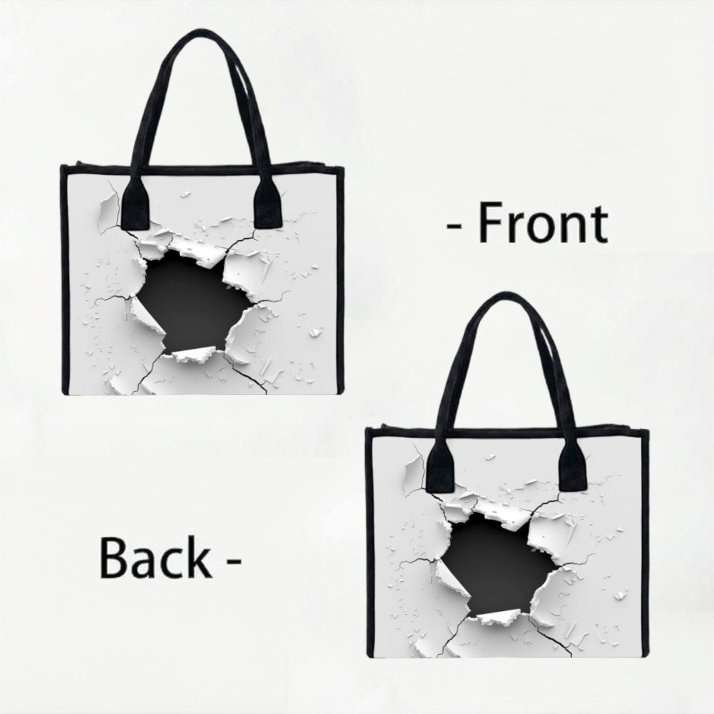 Crack Pattern Tote Bag Fashion Large Capacity Casual Shopping Handbag Daily Use