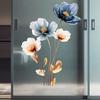3D Flower Wall Stickers Removable Waterproof Floral Wall Decal Gold Blue White Peel And Stick Flower Mural for Bedroom Living Room Office Home Decor