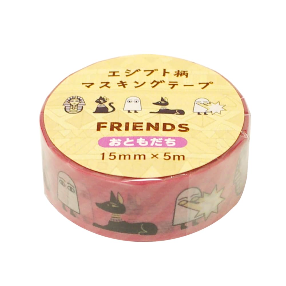 

TOHKIN Egyptian Masking 1 15mm Wide x 5m Long Tape, Friends, Pink, EGY-MT2, Roll, розовый