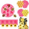Cross 7 Bees Sunflower Beehive Silicone Mold for DIY Fondant and Chocolate Decorations