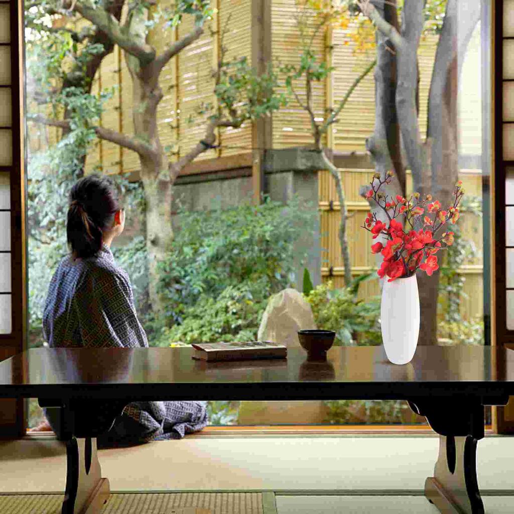 3 Pcs Decor Small Wintersweet Branch Hotel Decoration Simulation Red Dining Table Adornment Wedding Ornament