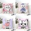 BBoykisser Silly Cat Cute Pillow Case Cotton Linen Fabric Square Zipper Pillowcase Home Decorative Living Room