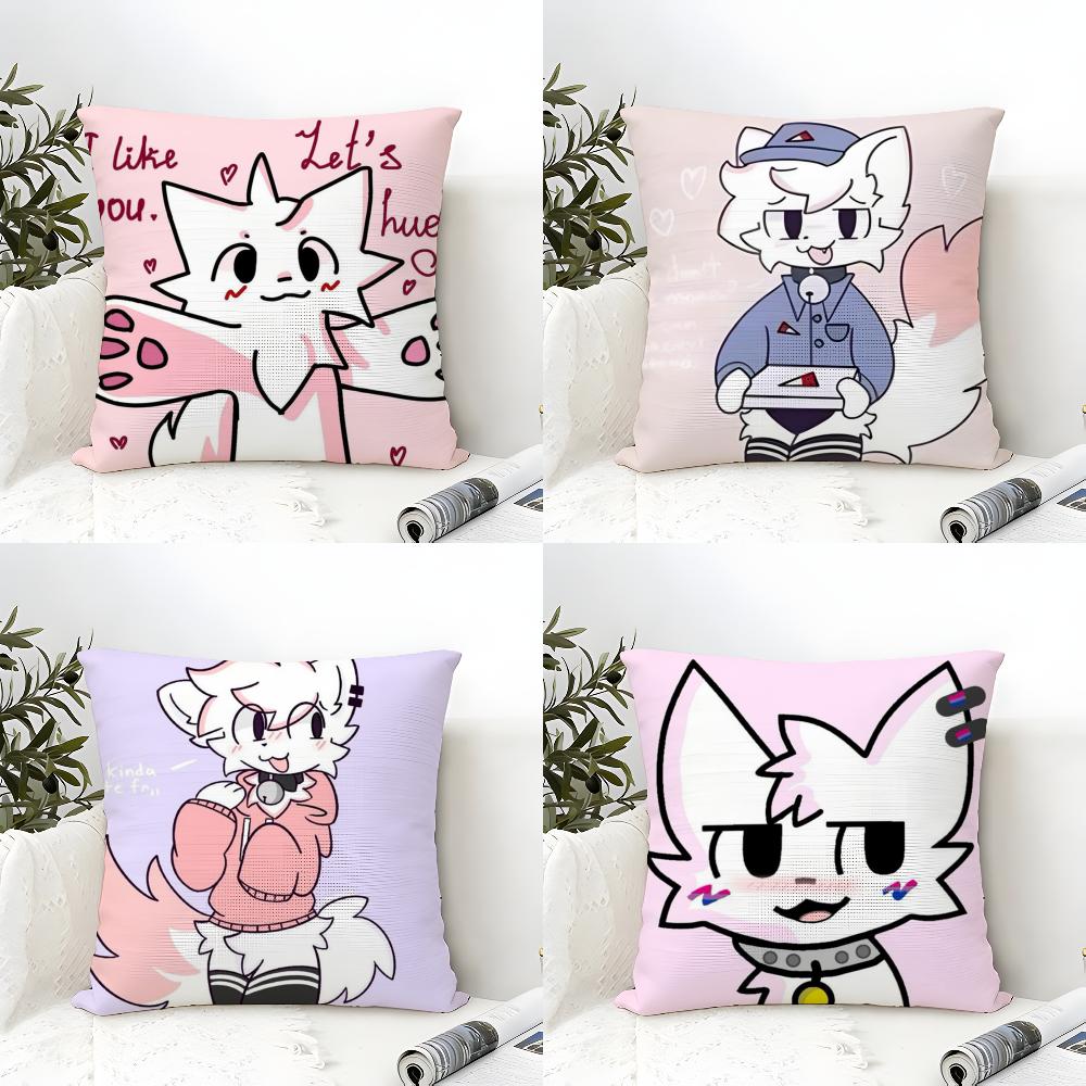 BBoykisser Silly Cat Cute Pillow Case Cotton Linen Fabric Square Zipper Pillowcase Home Decorative Living Room