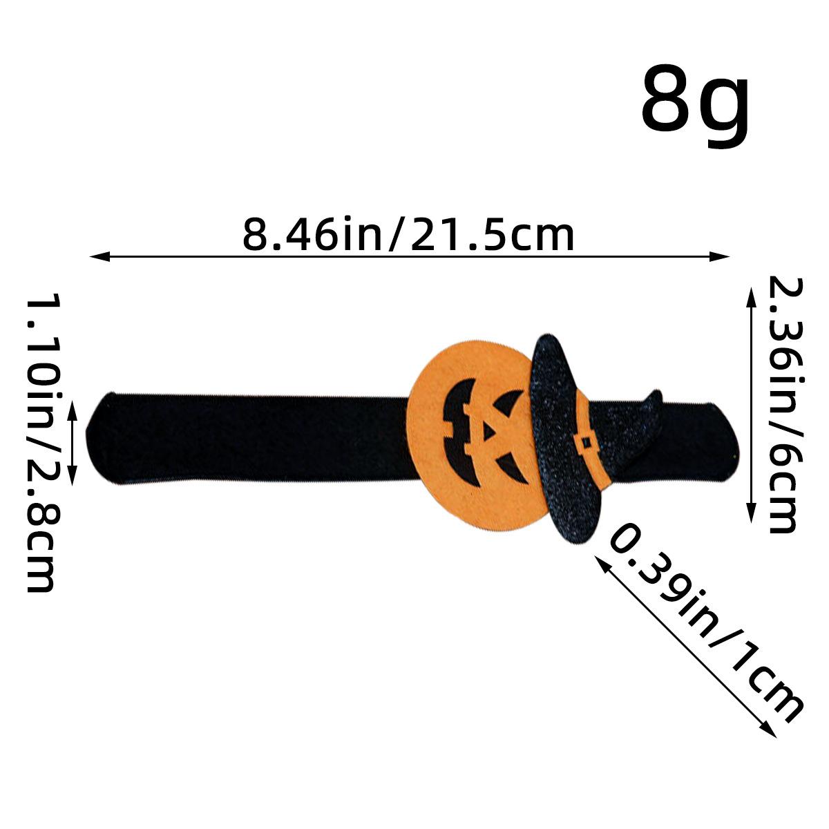 

Браслет на Хэллоуин, хлопающий круг, принадлежности для детских праздников, новое украшение на запястье в виде тыквы на Хэллоуин в виде летучей мыши. Average Size