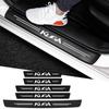 AJV1 Car Trunk Bumper Sticker Door Sill Threshold Protector Pad For Ford KUGA Logo 2023 Carbon Fiber Door Pedal Anti-Scratch Cover