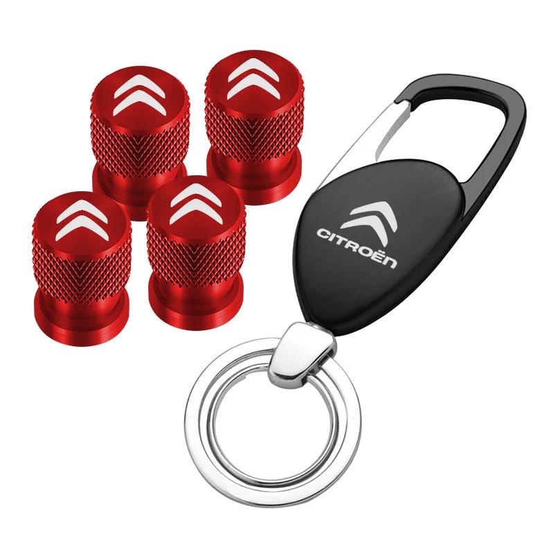 for Citroen C4 C3 C5 C1 C2 Berlingo C-Elysee C4-Picasso Car Wheel Tire Valve Dust Lever Air Cap Keychain Keyring Accessories