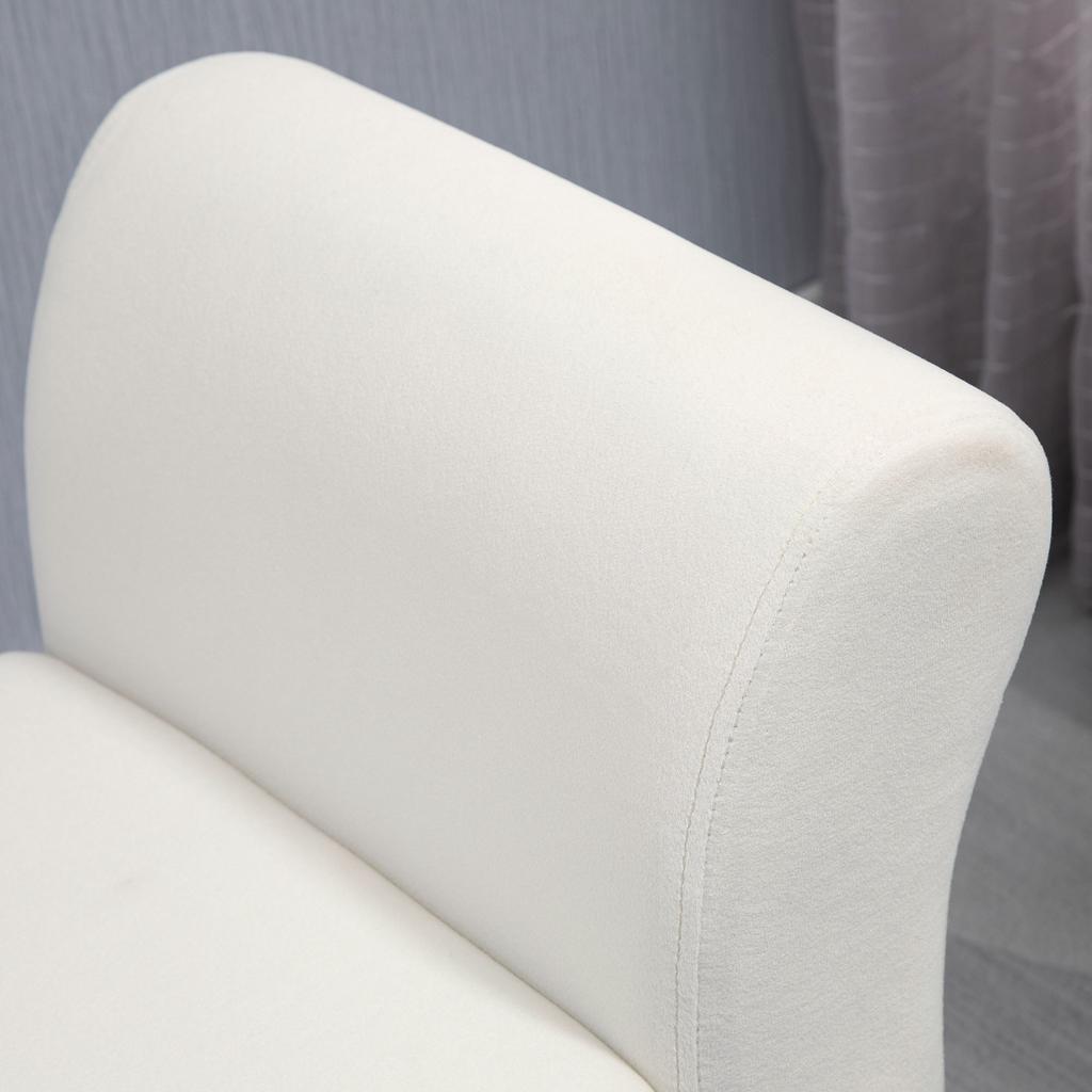 Storage Bench With Flip Top Armrest And Wooden Legs For Living Room 111 5x41x65 Cm Cream