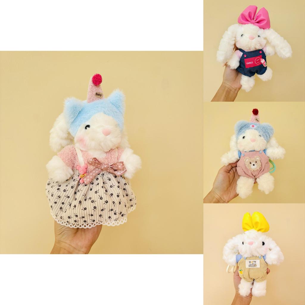 Wear Clothes Plush Bunny Keychain With Cartoon Design For Girls Bag Decor And Gift Idea