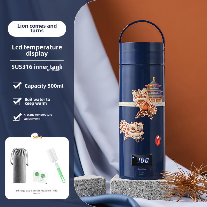 Compact Electric Kettle with Thermostat, 110V - Ideal for Travel, Office, and Insulated Heating.