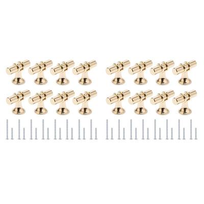 ABUL-16 Packs Champagne Gold Cabinet Knobs Drawer Knobs Euro T Bar Cabinet Handles Modern Knobs For Cabinets And Drawers