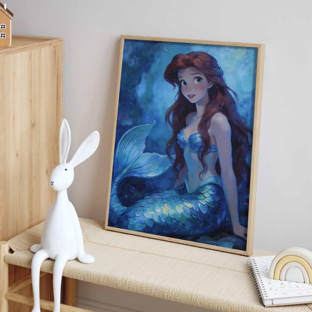Disney The Little Mermaid Ariel Diamond Painted Mosaic Art Painting Kit Handmade DIY Gift Home Decor