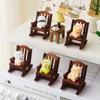 Dumb Bear Rocking Chair Frog Models Pig Figurine Small Chair Ornaments  Birthday Decor
