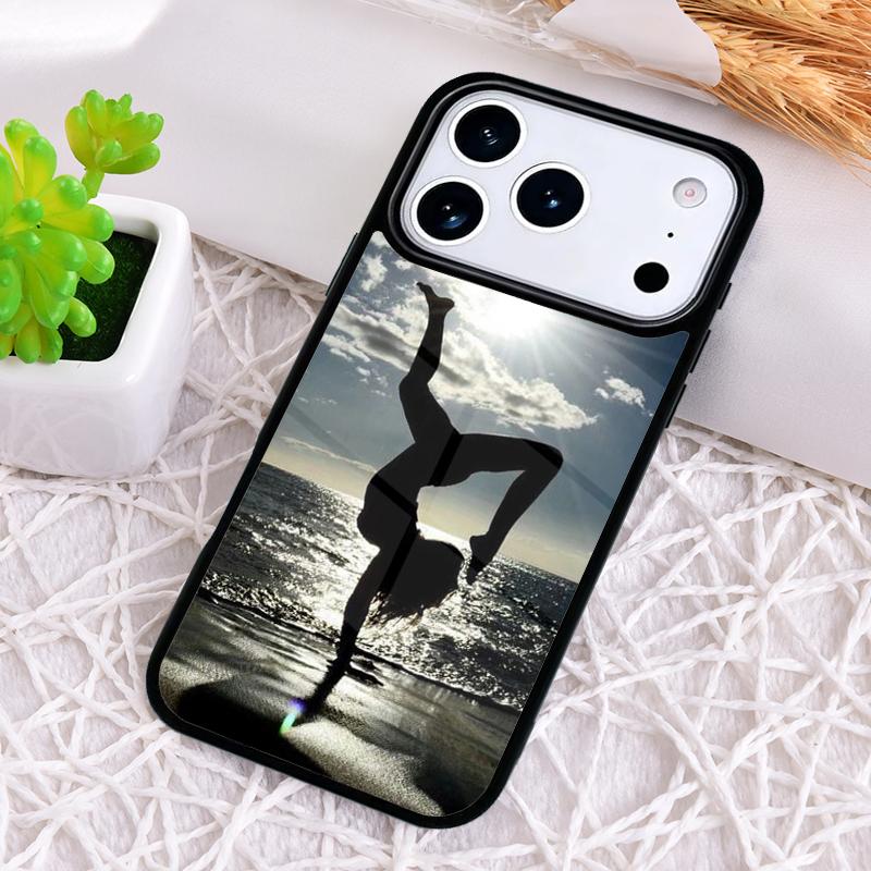 Gymnastics Oil Painting Soft Phone Case for iPhone 17 Air 16 15 11 12 14 13 Pro Max Shockproof Cover