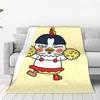 Kwaii Anime B-Buldak RameSn Coperte in Flanella Invernali Calde Morbide Plaid per Bambino Divano Letto Copriletto Divertente Copriletto Divano Letto