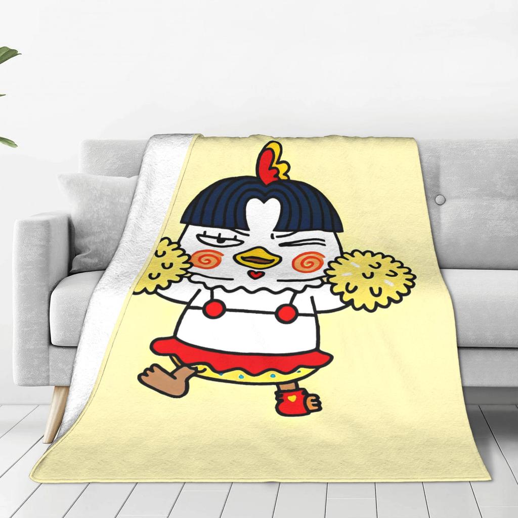 Kwaii Anime B-Buldak RameSn Coperte in Flanella Invernali Calde Morbide Plaid per Bambino Divano Letto Copriletto Divertente Copriletto Divano Letto