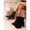 Large Size Square Toe Suede High-heeled Fashion Boots 2025 Winter New Retro Slim Elastic Skinny Boots for Women
