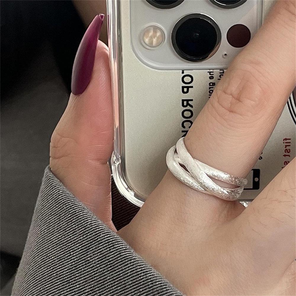 925 Sterlingsilber Damen Offener Bandring - Nicht anlaufend, Vielseitiger kleiner Fingerring, High-End Modedesign