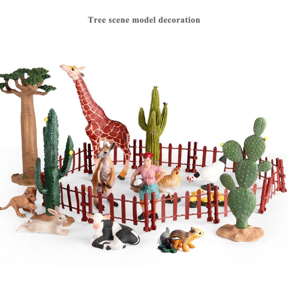Plastic Artificial Cactus Models DIY Plant Tree Figurine Gift Simulation Farm  Universal