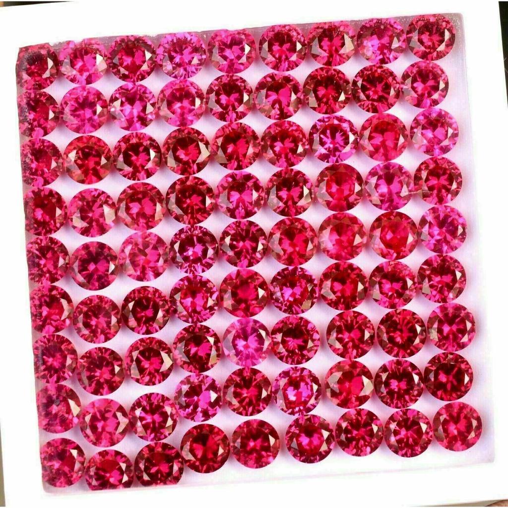 GIR CERTIFIED Round 6X6 mm Size AA+ Quality 50 PCS Natural Red Ruby Gemstone Lot