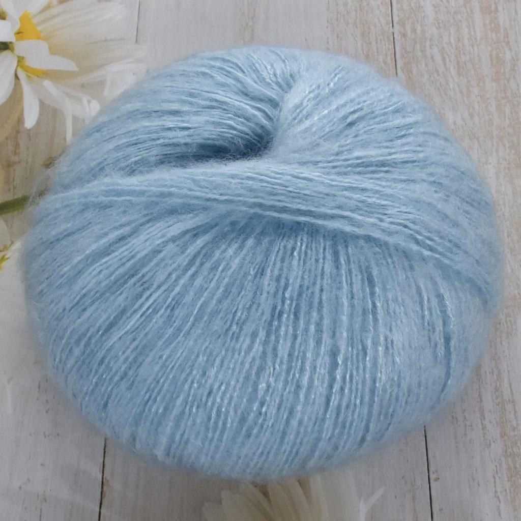 1 stuks 50g Mohair Zijde Wol Garen 15% Wol 15% Mohair 40% Acryl 30% Nylon Zacht Haakgaren Hand Gebreide Sjaal Sjaal 330m/361yd