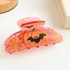 Hair Claw for Women, Halloween Themed Hair Clip with Pumpkins Bats Skeletons Prints, Transparent Acrylic Shark Hair Claw, Comfortable Fit Hair