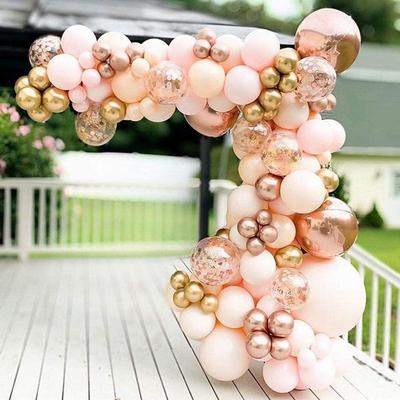 Metal Powder Balloon Set Arch Romantic Girl Baby First Birthday Proposal Scene Arrangement Supplies