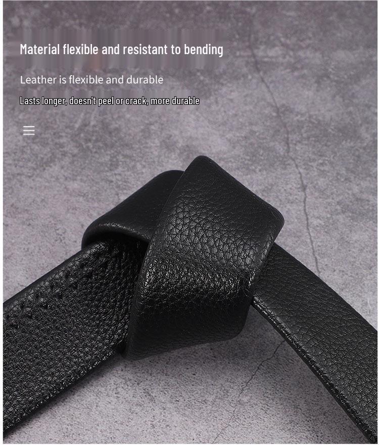 Men's Trendy Automatic Buckle Leather Belt - Versatile, Casual, and Simple Design