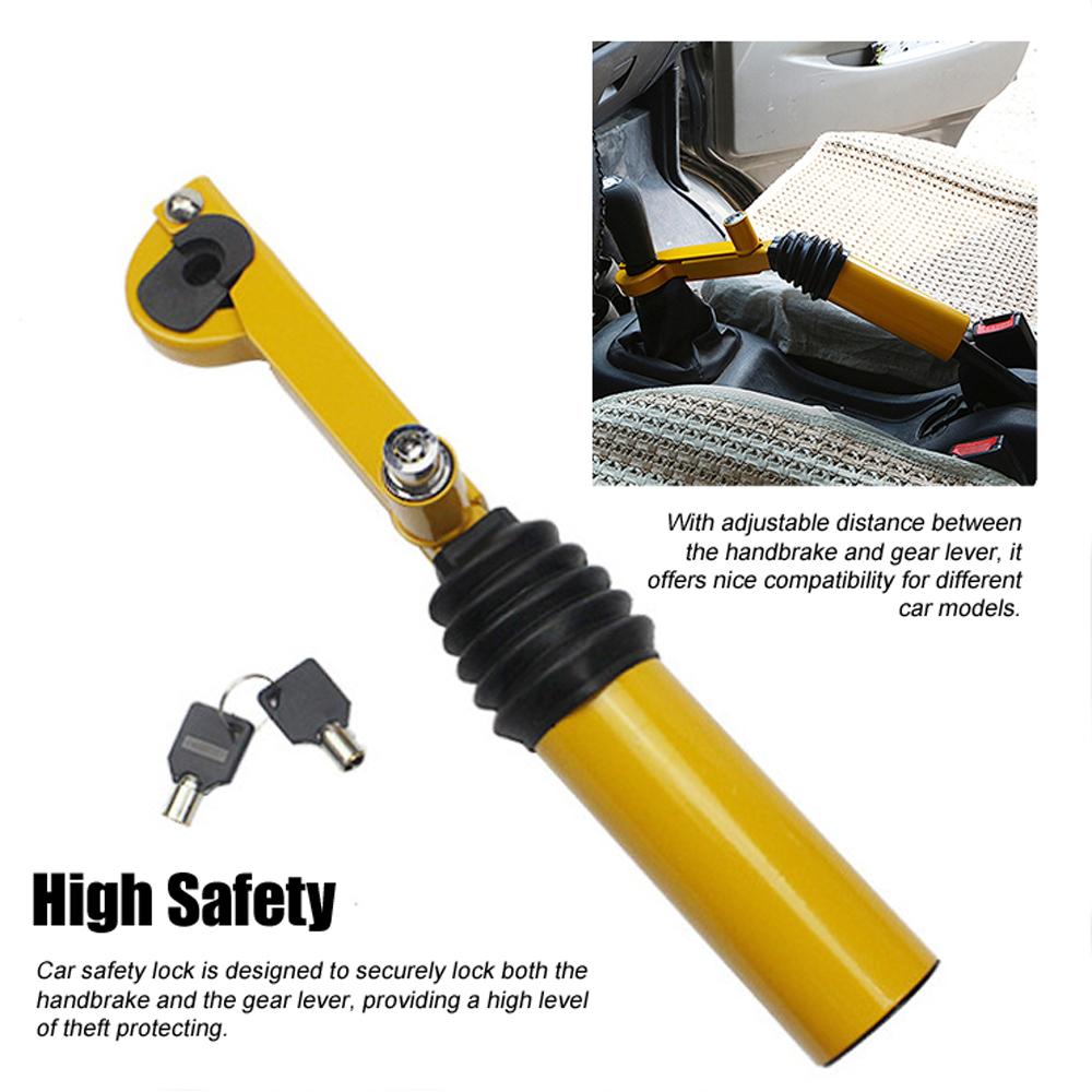 Blocare antifurt pentru mașină Blocare reglabilă a manetei frânei de mână Blocare universală de siguranță cu 2 chei pentru mașină