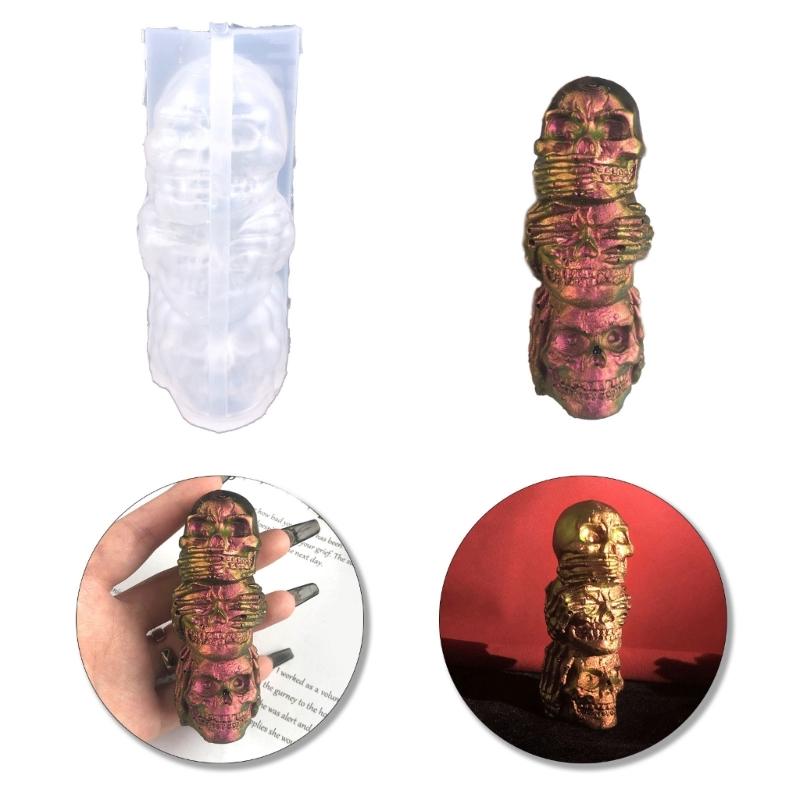 3D Skull Candle Mold,Skeleton Candle Silicone Mold for Candle Making,DIY Resin Crafts Mold for Aromatherapy Candle,Soap