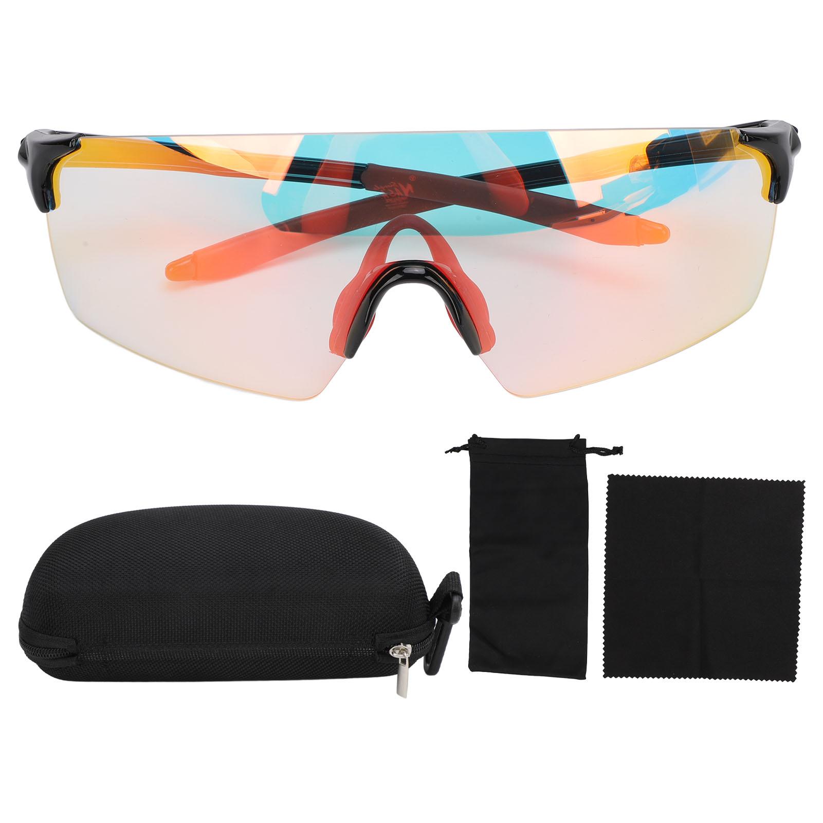 

Очки для велоспорта, меняющие цвет, устойчивые к ультрафиолетовому излучению, ветрозащитные, ударопрочные, спортивные очки для бега на открытом воздухе Black Red Frame