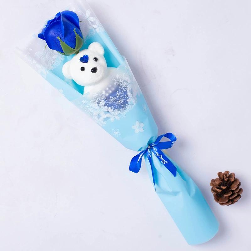 Bear Soap Flower Rose Bouquet Gift Set