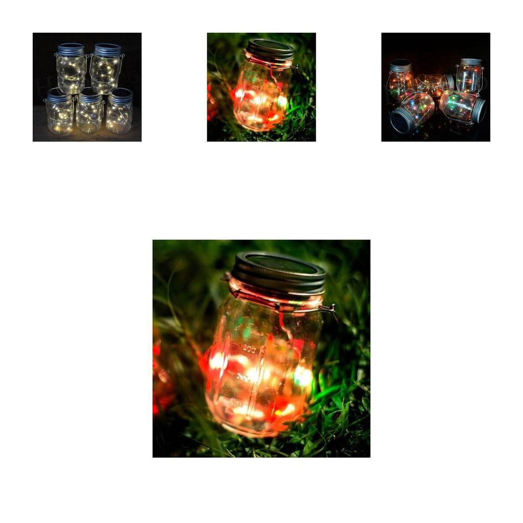 Premium Quality Led Fairy Light Solar Mason Jar Lid Light Color Changing For Yard And Room Decor