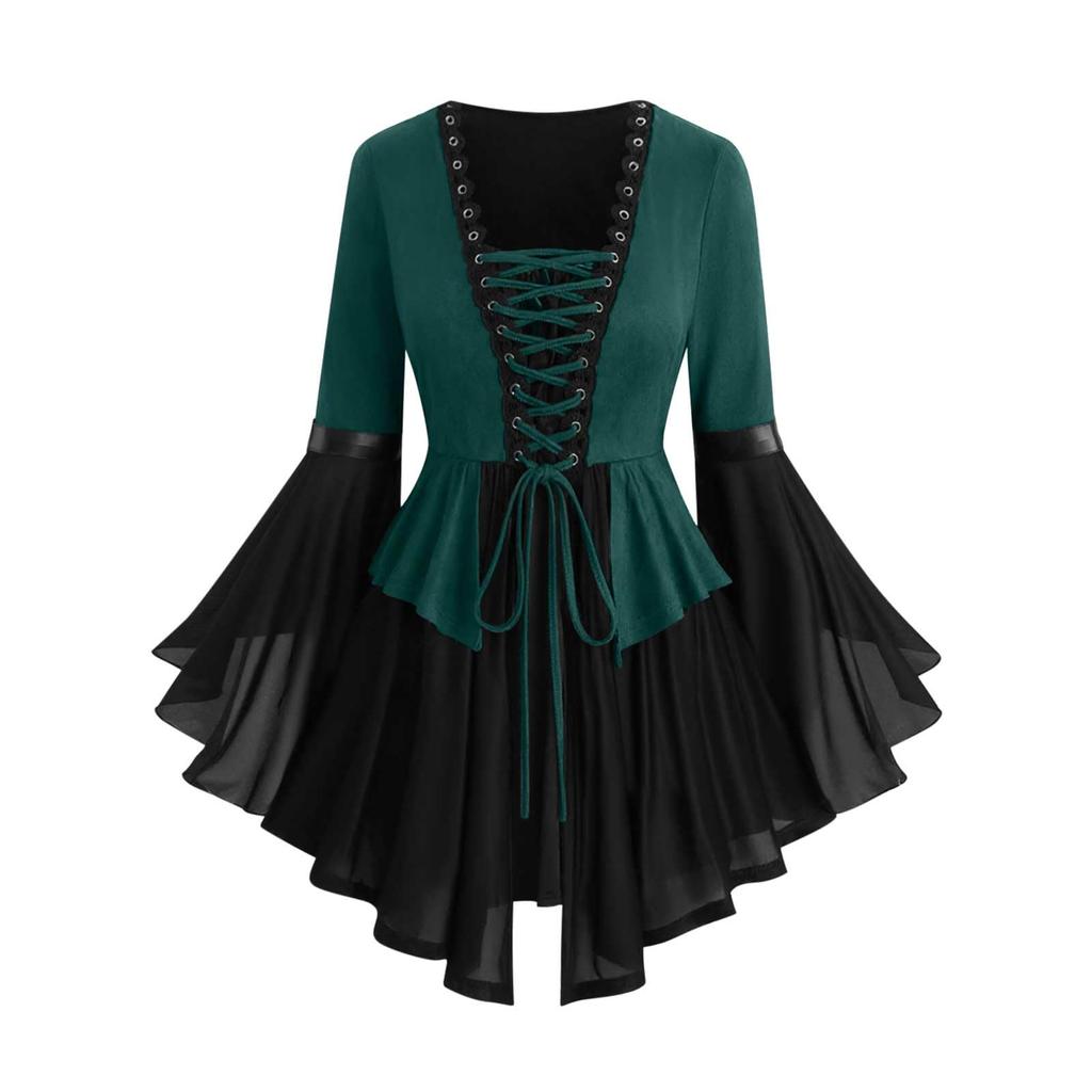 Women's Gothic  Shirt Vintage Butterfly Sleeve Dress