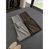 Mens Fall Straight Leg Casual Pants Wool Blend Relaxed Fit Mid Waist Trousers