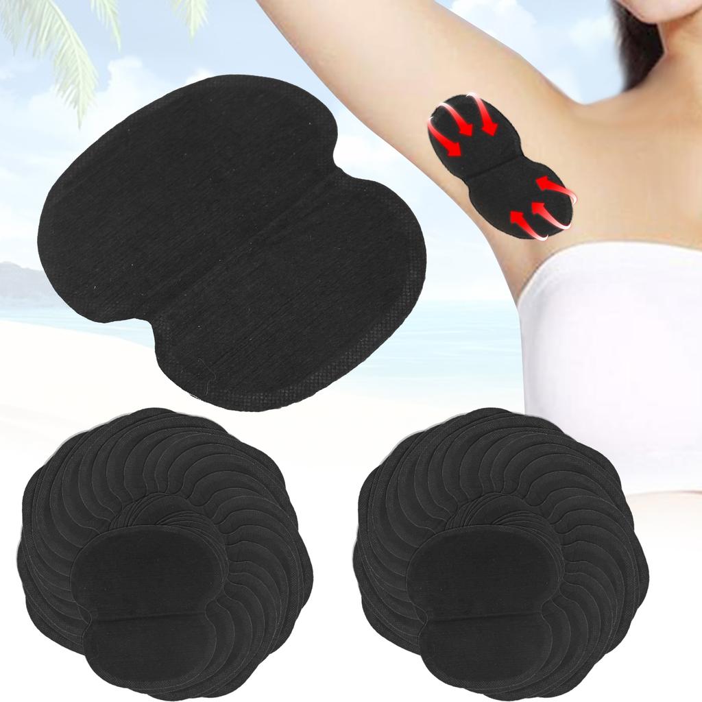 60pcs Underarm Armpit Sweat Pads NonWoven Fabric Dress Clothing Underarm Sweat Pads Black