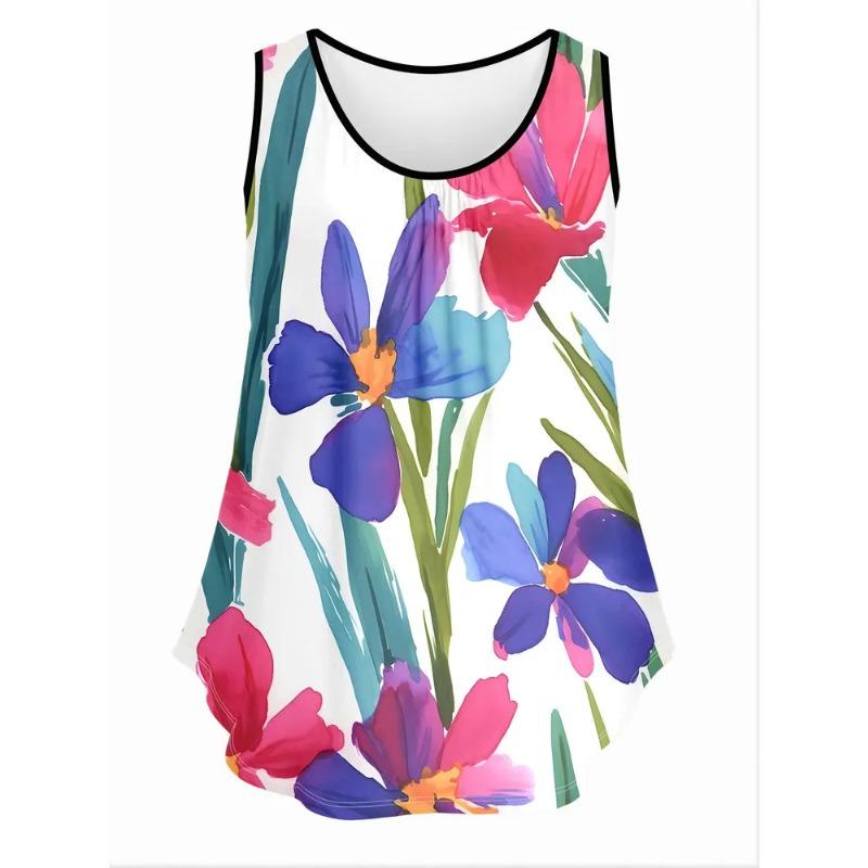 Zajímavé potisky Dámská bezrukávová vesta Kreativní barevná Ležérní Volná Módní Všestranná Letní vesta