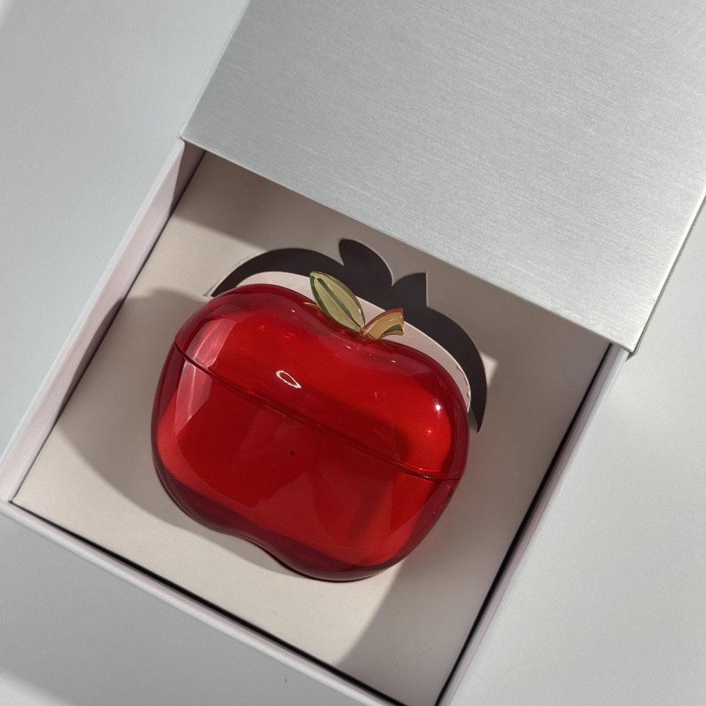 Transparent Red Fruit Airpods Pro 2/1 Earphone Case Tomato Pendant Case Cover for AirPods 1 or 2 3 4 AirPods Pro Pro 2