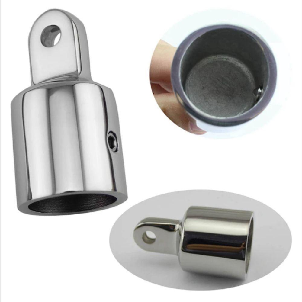 316 Stainless Steel Deck Hinge Slide Cap 22mm Pipe Canopy Tube End External Eye End Yacht Canopy