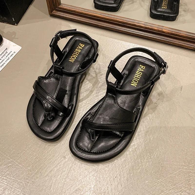 

Fashion Indoor Thick Shoe Round Toe Open Home House Flip Flops Flat Soft Sandals Shoes for Women Woman Slippers Bathroom Slides 2025 40 чёрный