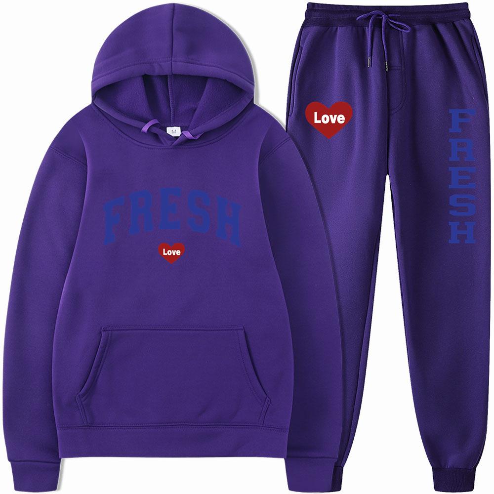 2023 Cross Border Printed Volná jarní a podzimní mikina s kapucí a punčochové kalhoty s kapucí