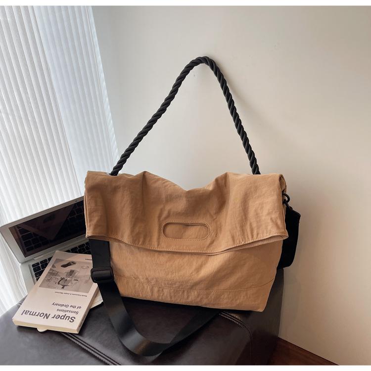 Large-capacity student bag women's new broadband messenger bag high-end fashion versatile tote bag