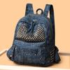 Denim Backpack Punk Rivet Backpack