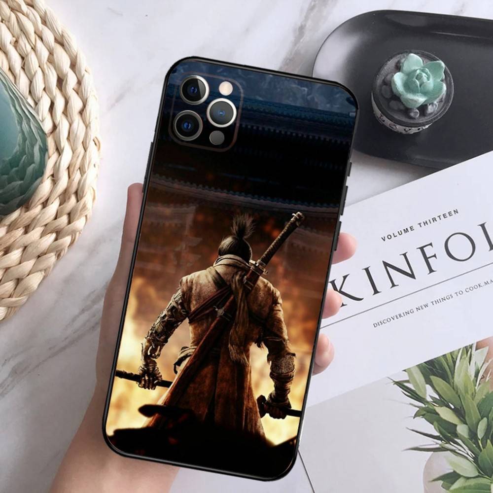 S-Sekiro Shadows Die Twice Phone Case For iPhone 16,15,14,13,12 Mini 11 Pro XR,X,XS,MAX 7,8 Plus Silicone Cover Soft Black
