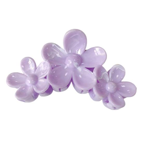 

Hair Claw Three-Dimensional Flower Design Large Shark Clip Buns Half-Tied Hair Back Head Hair Claw Commuting Hair Accessories фиолетовый