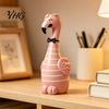 Artistic Floral Container Cute Resin Flamingo Decorative Vase, Pink Flower Holder Figurine, Animal Shape Vase Tabletop Ornament for Dried Artificial