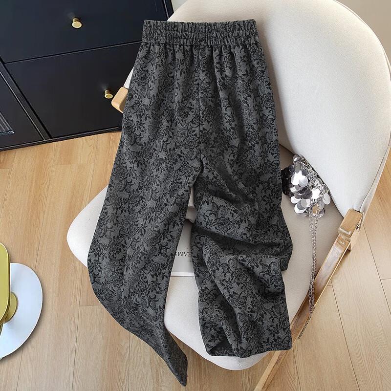 Sibaishe Women's Color Block Elastic Waist Wide-Leg Pants