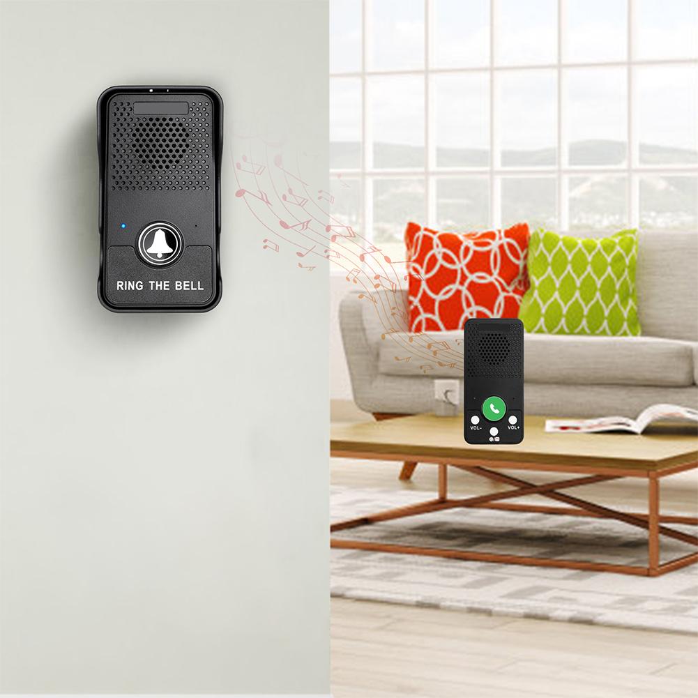 Wireless Doorbell Rechargeable Battery Hands Free Full Duplex Intercom Door Bell Waterproof One Press To Talk for House Office