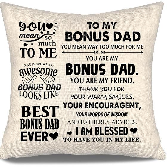 To My Bonus Daughter Gift Ideas Throw Pillow Covers for Bonus Daughter from Bonus Mom Bonus Dad Birthday Graduation Thanksgiving