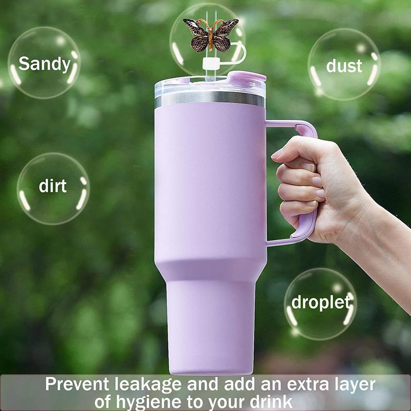 Silicone Butterfly Straw Cover Cap Spill Stopper For Water Cup Heat-resistant Dust Proof Straw Plug Cap Accessory